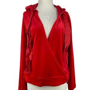 {Anthropologie} Saturday Sunday Red Velvet Top